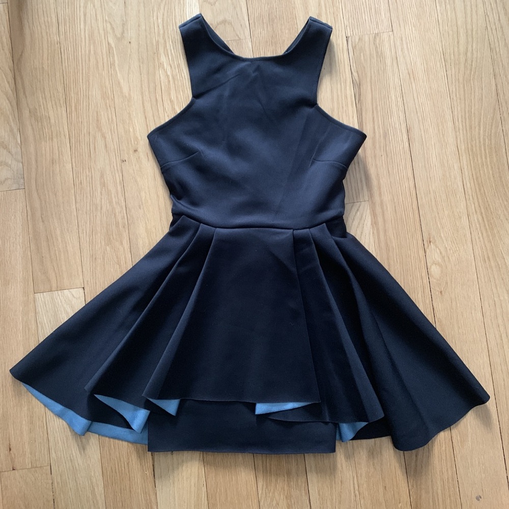 Silence + Noise black and blue peplum dress